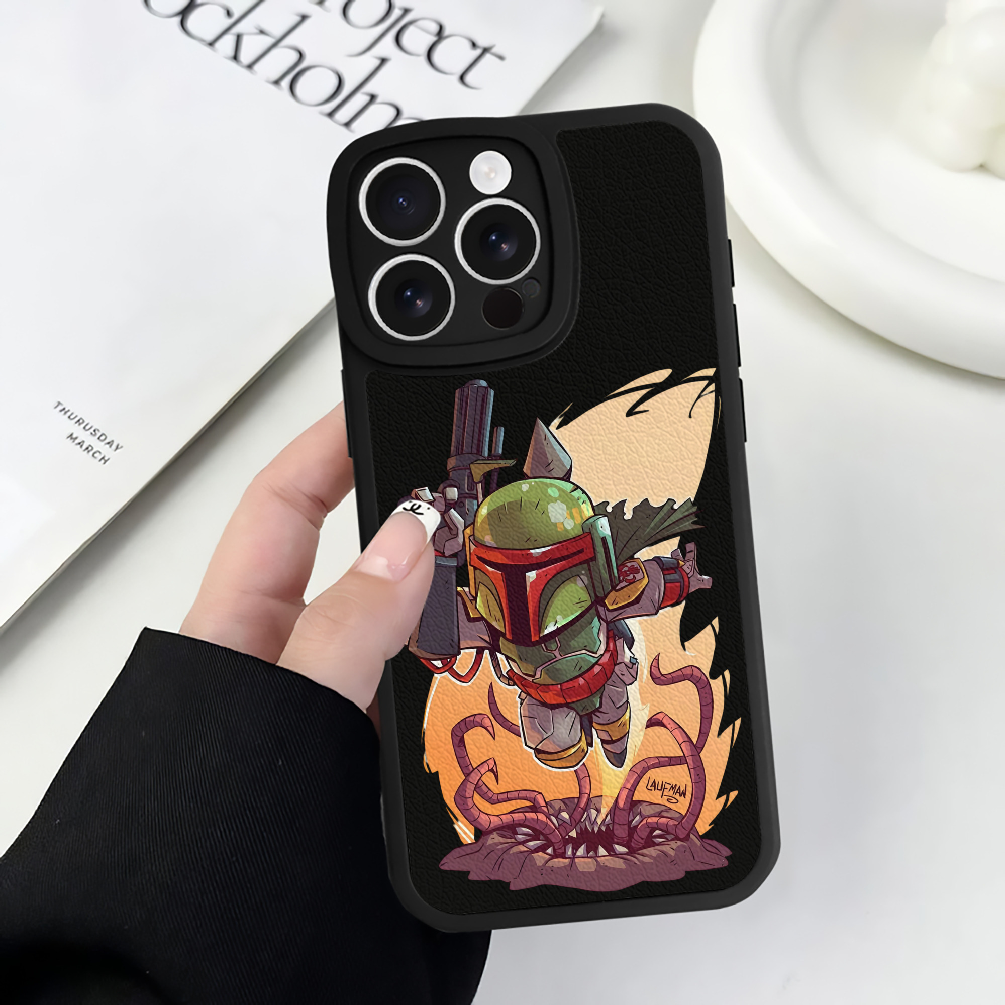 （画像用） スター・ウォーズ Star Wars 【iPhone 16シリーズ対応】シリコンスマホケース（レザー調） 材質：シリコン